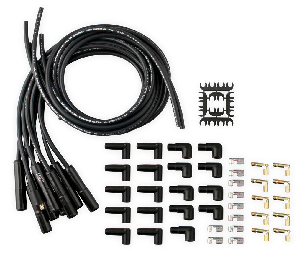 ACCEL Univ Spark Plug Wire Set 180 Ceramic Boots Black