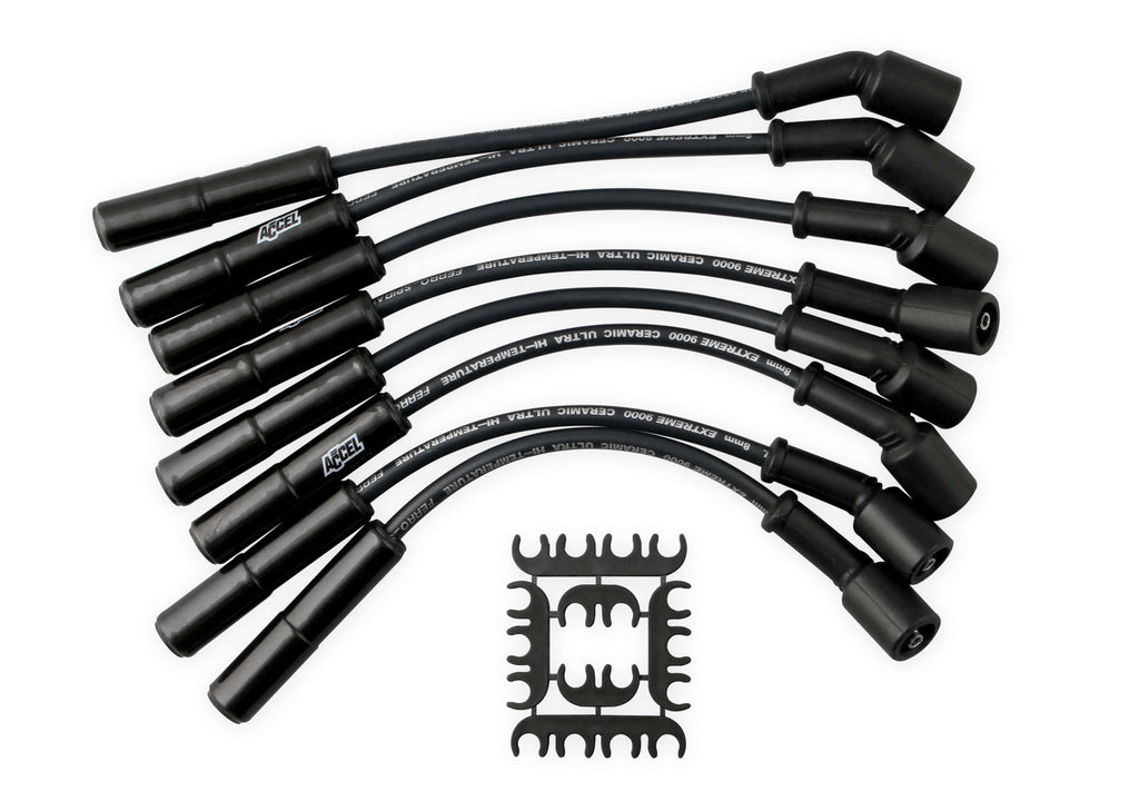 ACCEL X9000 Spark Plug Wire Set GM LS 12in Long Blk