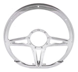 Steering Wheel 14in D-Shape Victory Polished