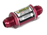 Oil Filter w/ Screen Type Element - 864 Micron - 10 AN Male Inlet & Outlet - Red