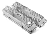 Holley M/T Valve Covers - Vintage Style - Finned - SBC - Polished