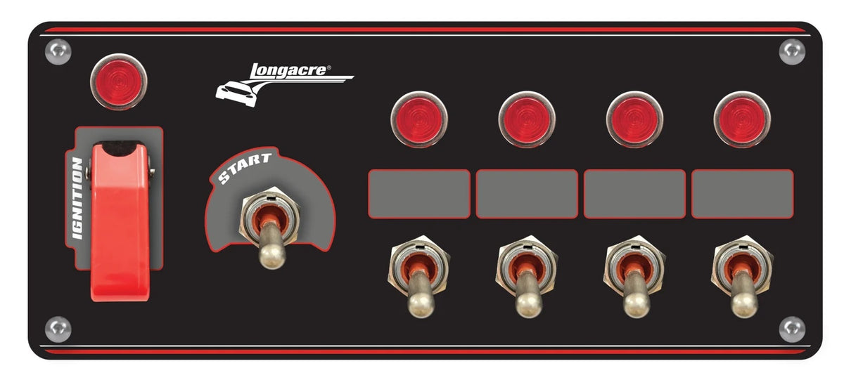 Ignition Panel Black w/4 Acc and Pilot Light – Turbochargedracing