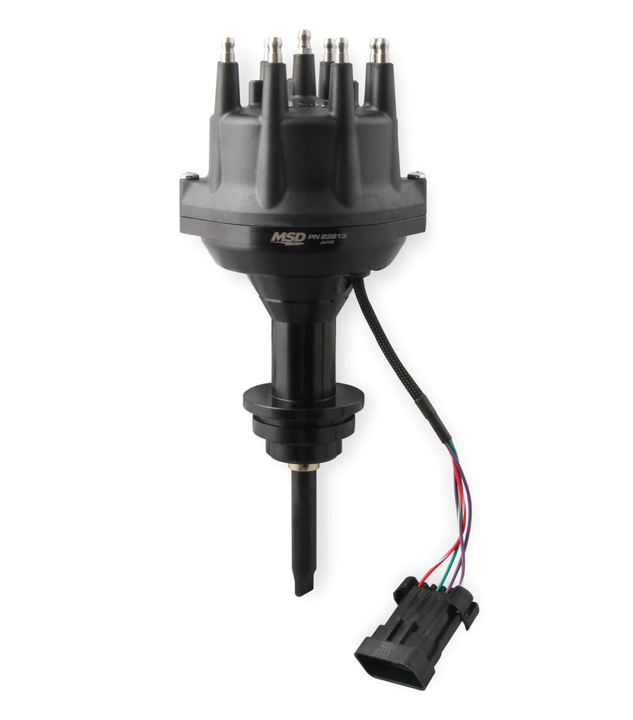 MSD Dist. Black Dual Sync Chrysler 318-360 SB