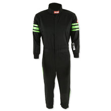 Load image into Gallery viewer, Racequip Black Suit Single Layer Kids Small Green Trim