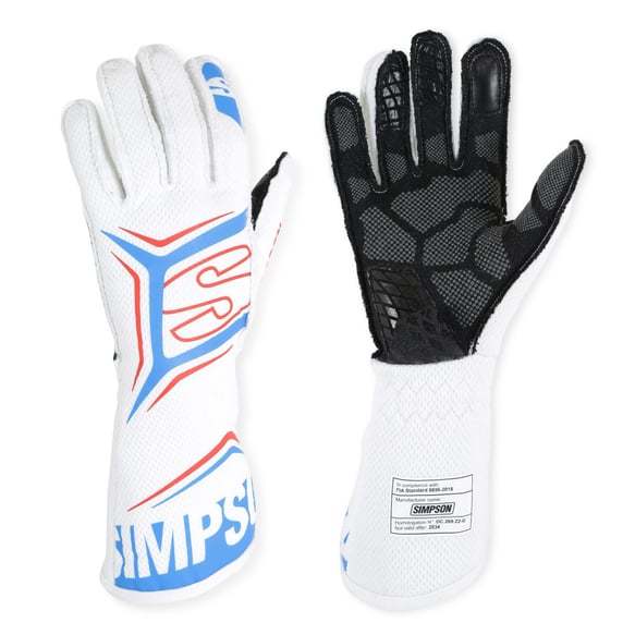Simpson Safety Glove Magnata Medium White / Blue SFI 3.5/5