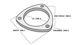 3-Bolt Stainless Steel Flanges 3In I.D.
