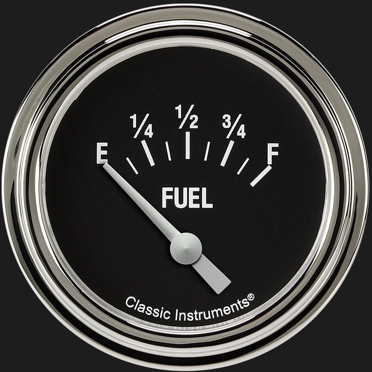 Classic Instruments Classic Instruments Fuel Level Gauge Hot Rod 0-90 OHM Electric Analog Short Sweep 2-5/8 in Diameter HR212